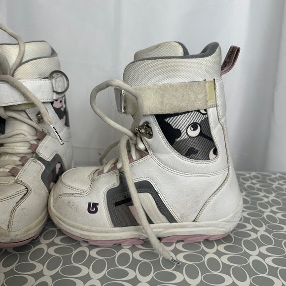 Burton Snowboots White LaceUp Sz 5 - Picture 2 of 7